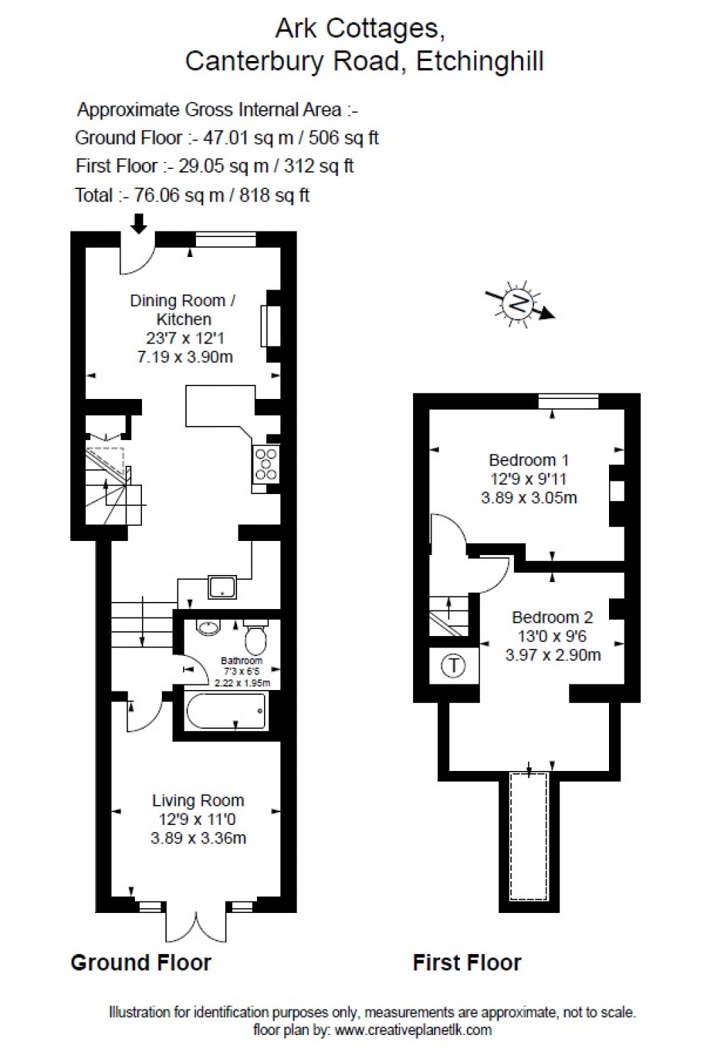 Floorplan for Etchinghill, Folkestone, Kent