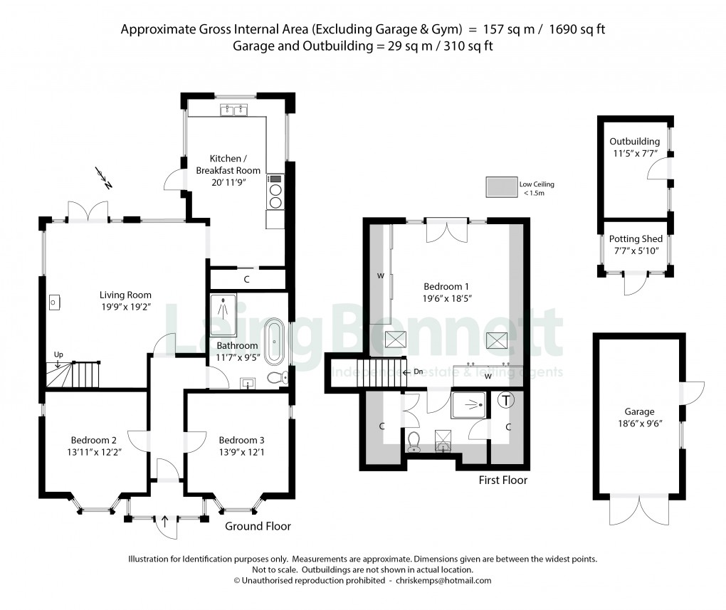 Floorplan for Stelling Minnis, Canterbury, Kent
