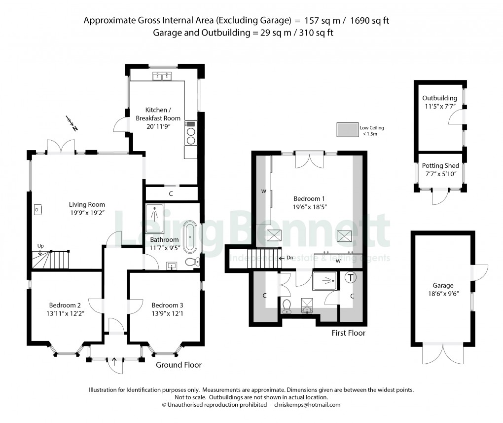 Floorplan for Stelling Minnis, Canterbury, Kent