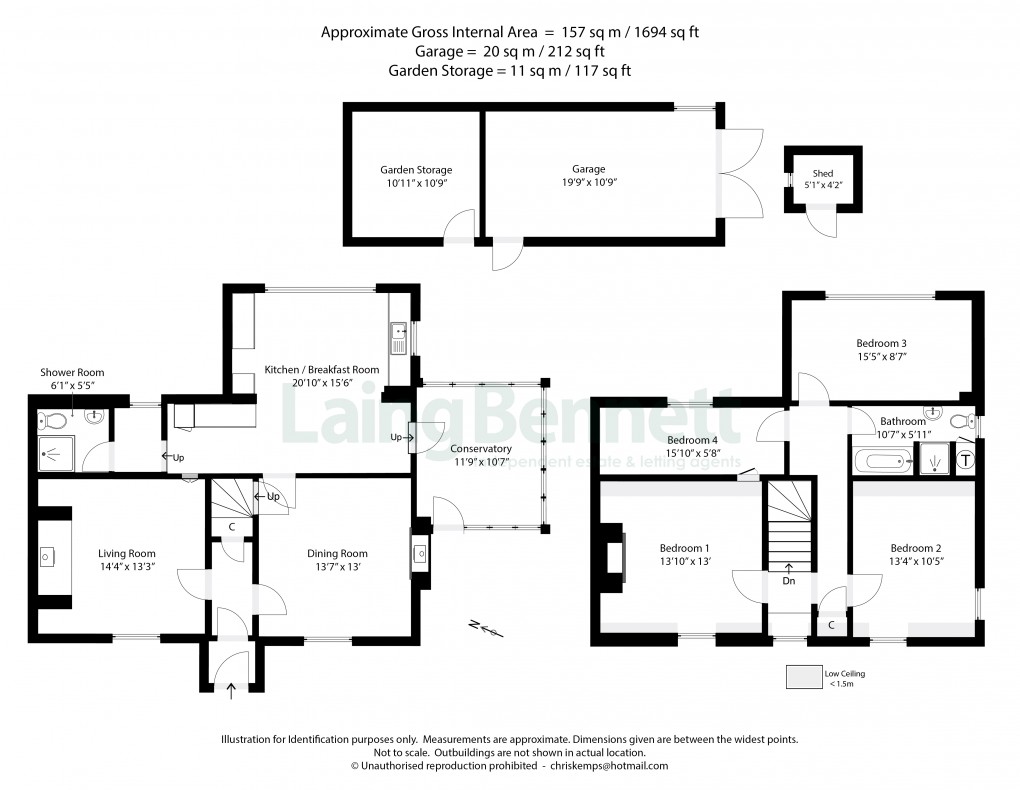 Floorplan for Stelling Minnis, Canterbury, Kent